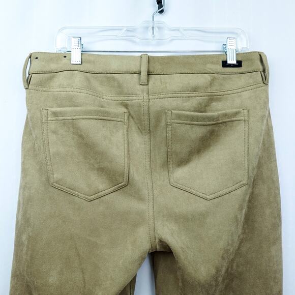 Liverpool Faux Suede Pants Sz 12‎ Moccasin Camel Tan Skinny Leg High Rise - Picture 7 of 14